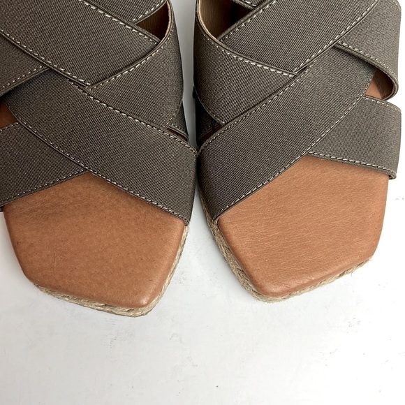 NWOT Andre Assous Rachel Espadrille Wedge Slip On Size 39 EU Taupe with Raffia - Picture 7 of 13